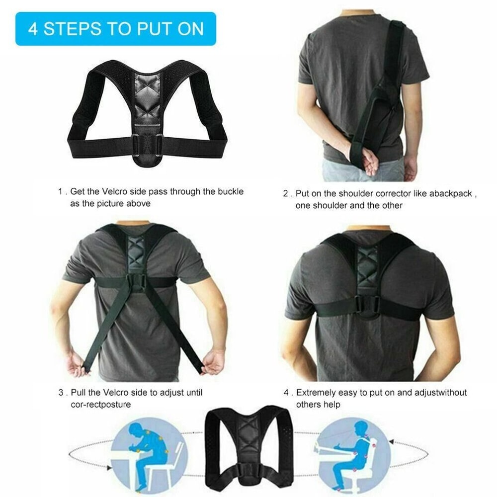 Posture Corrector Back Brace Shoulder Support Clavicle Belt For Men Women Pain Relief Improved Po 2