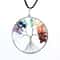 Tree Of Life Chakra Pendant Necklace Natural Healing Gemstone Crystal 7