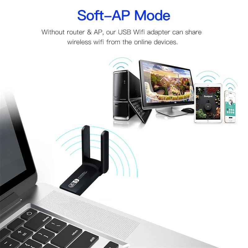 WiFi Adapter Long Range Dual Band GHz Wireless USB 3