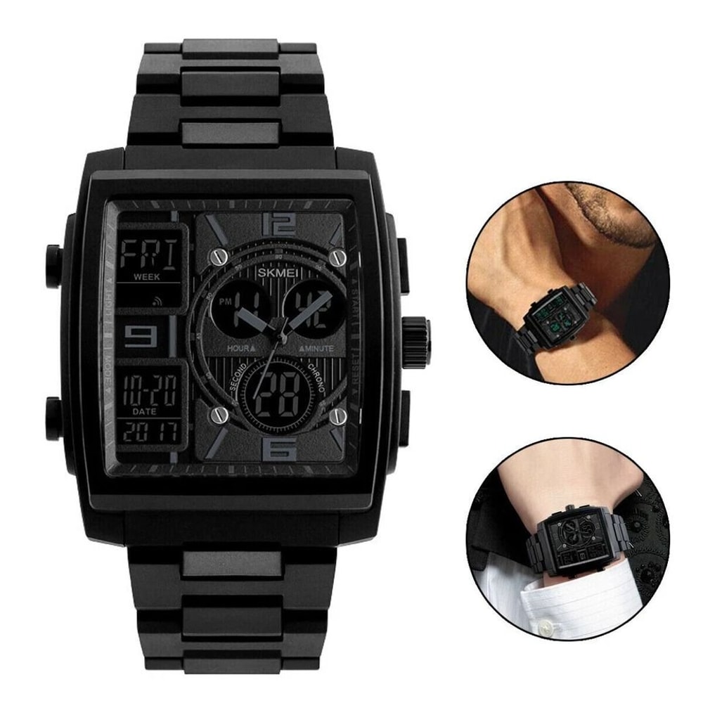 Military Sports Chronograph Waterproof Analog Digital Watch For Men 2