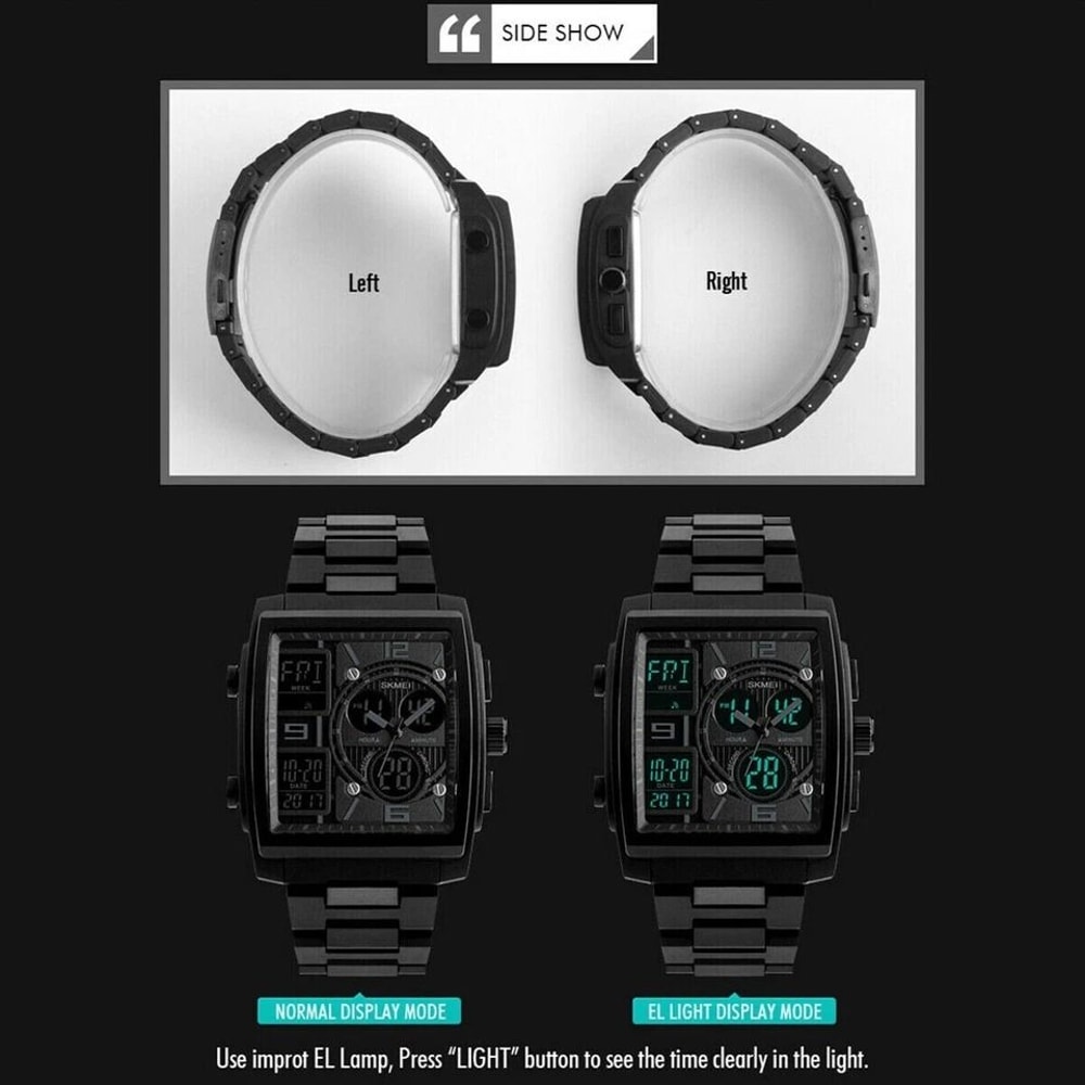 Military Sports Chronograph Waterproof Analog Digital Watch For Men 4