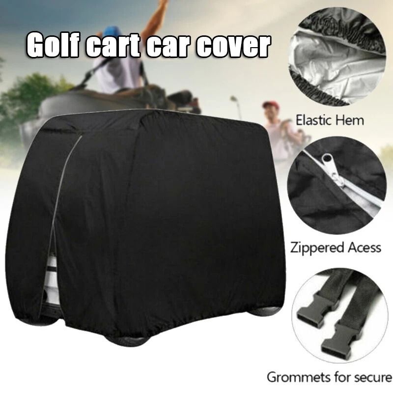Waterproof Golf Cart Cover Fits EZ GO Club Car Yamaha Elastic Hem Zipper Access 10