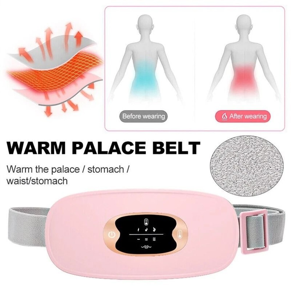 Electric Heating Menstrual Vibration Pad For Pain Relief Cramps Portable Belt For Women 4