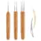 Bamboo Handle Crochet Needle Set For Dreadlock Hair Braiding Durable DIY Tool 10