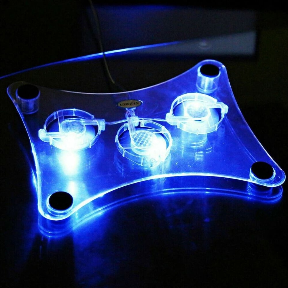 Fan USB Laptop Cooling Pad With LED Light Stand For PC Notebook 5