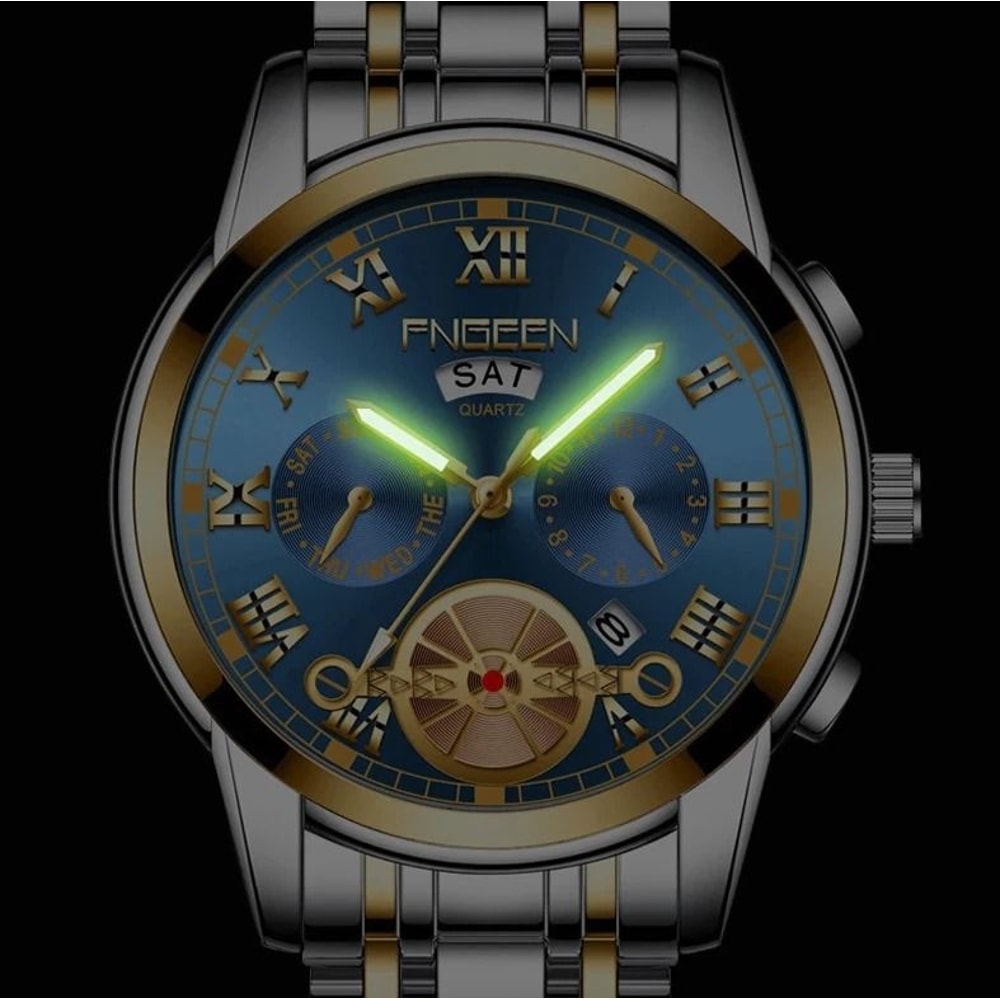 Mens Classic Stainless Steel Watch With Luminous Movement 5