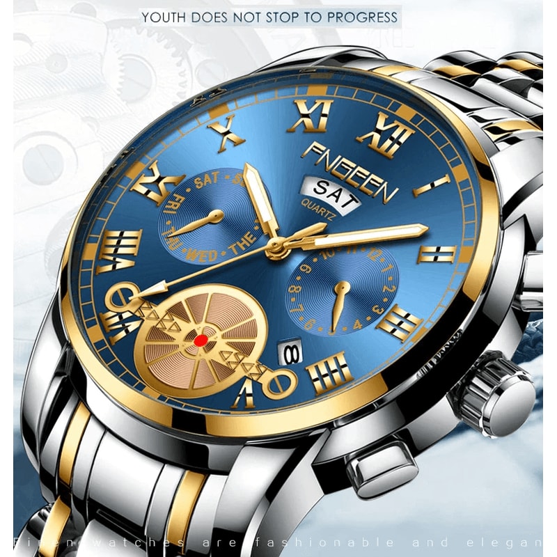 Mens Classic Stainless Steel Watch With Luminous Movement 6