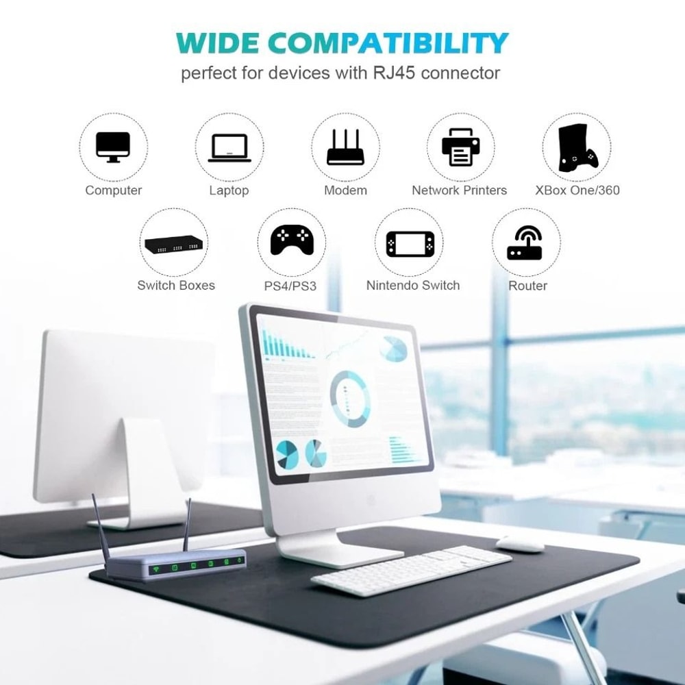 Ethernet Cable Super Speed Patch LAN Network Cable 8