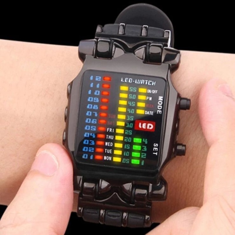 Luxury Mens LED Sports Date Digital Quartz Wristwatch Waterproof Bracelet Watch 9