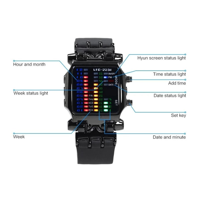 Luxury Mens LED Sports Date Digital Quartz Wristwatch Waterproof Bracelet Watch 11