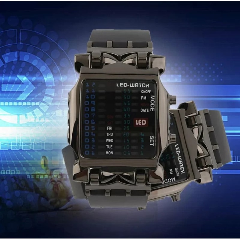 Luxury Mens LED Sports Date Digital Quartz Wristwatch Waterproof Bracelet Watch 5