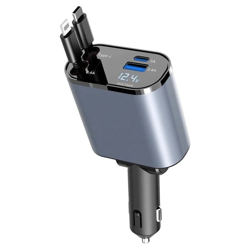 Car Charger Fast Charging Adapter With USB TypeC Dual Ports 2