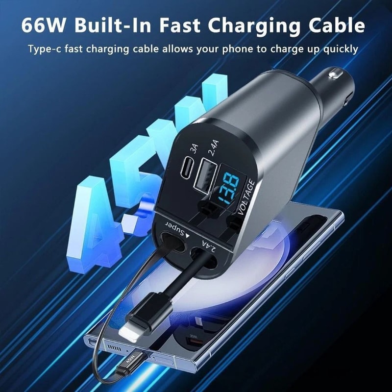 Car Charger Fast Charging Adapter With USB TypeC Dual Ports 11