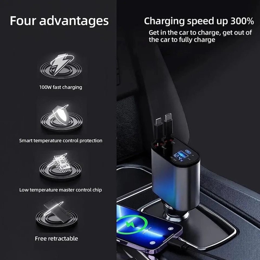 Car Charger Fast Charging Adapter With USB TypeC Dual Ports 8