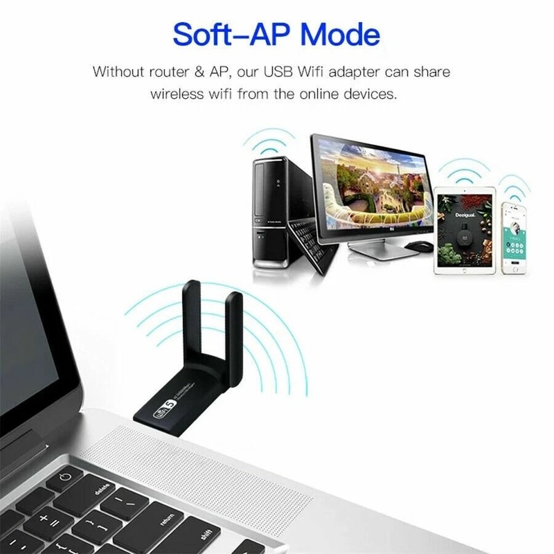 Long Range AC Dual Band 5GHz USB WiFi Adapter With HighGain Antennas 3