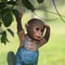 Monkey Chimp Hanging Rope Garden Ornament Outdoor Resin Sculpture For Garden Decor 5