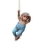 Monkey Chimp Hanging Rope Garden Ornament Outdoor Resin Sculpture For Garden Decor 7