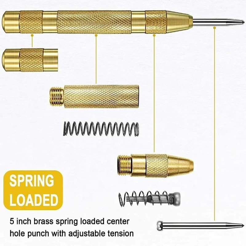 HeavyDuty Adjustable Automatic Center Punch Tool With Spring Loaded Action For Precision Metal Dril 3
