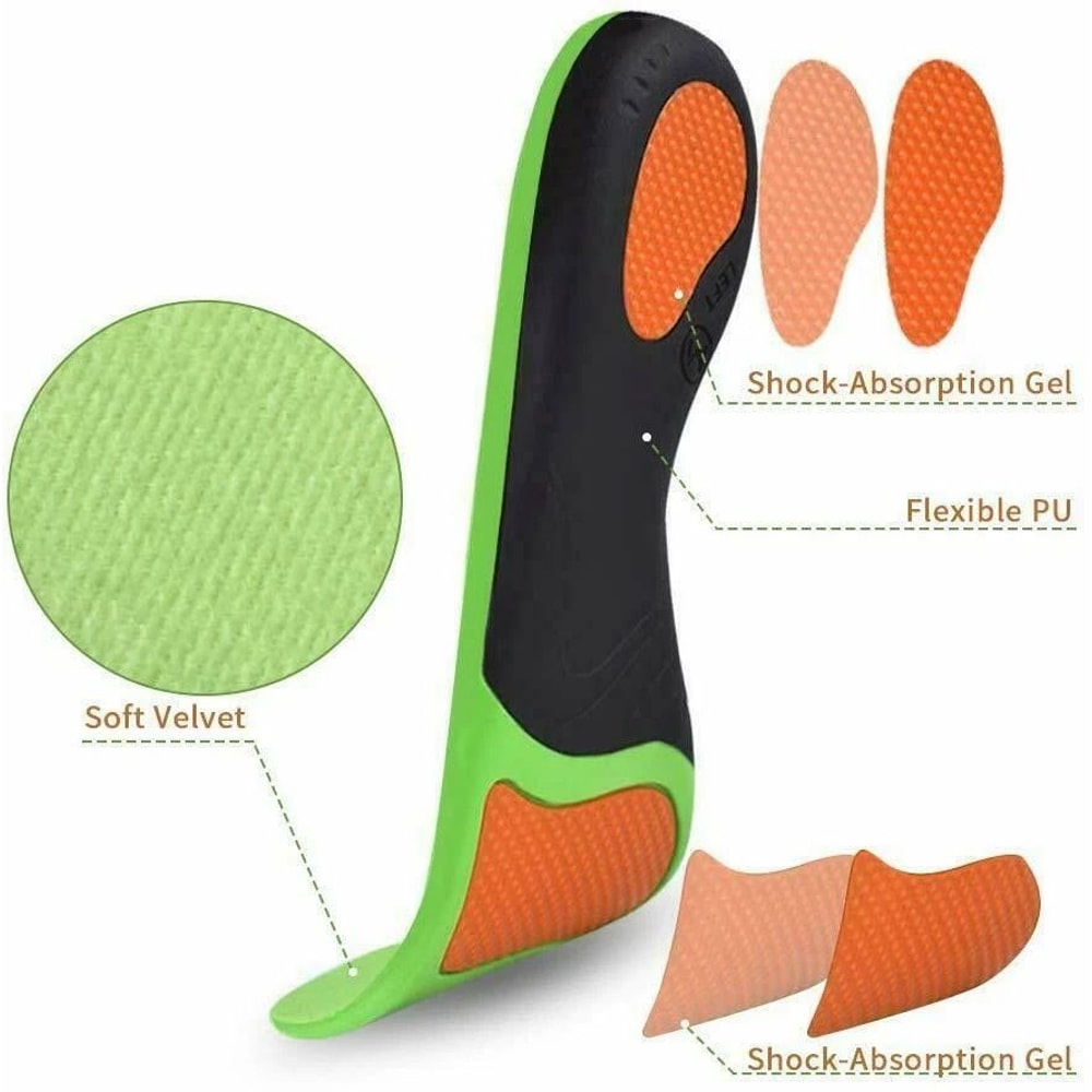 Orthotic Insoles For Flat Feet And High Arch Support Plantar Fasciitis Pain Relief 9