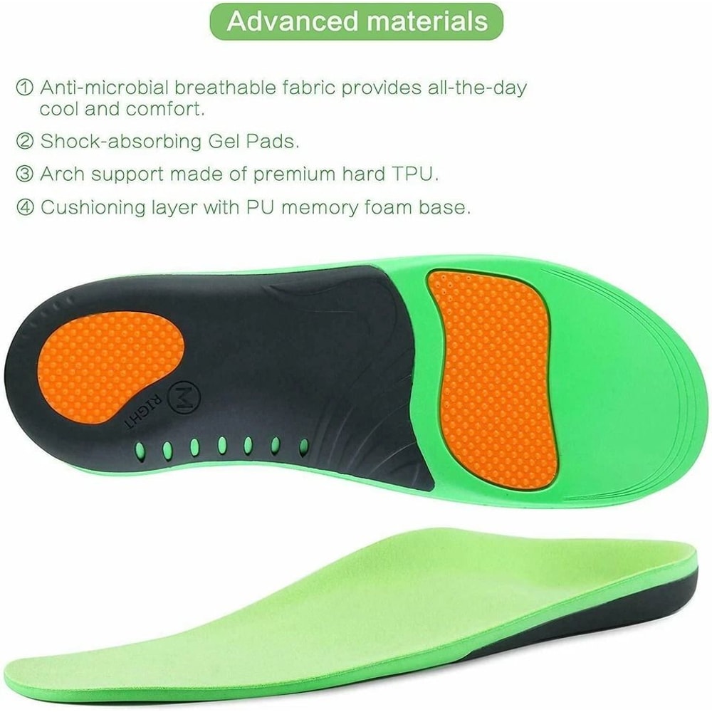 Orthotic Insoles For Flat Feet And High Arch Support Plantar Fasciitis Pain Relief 6