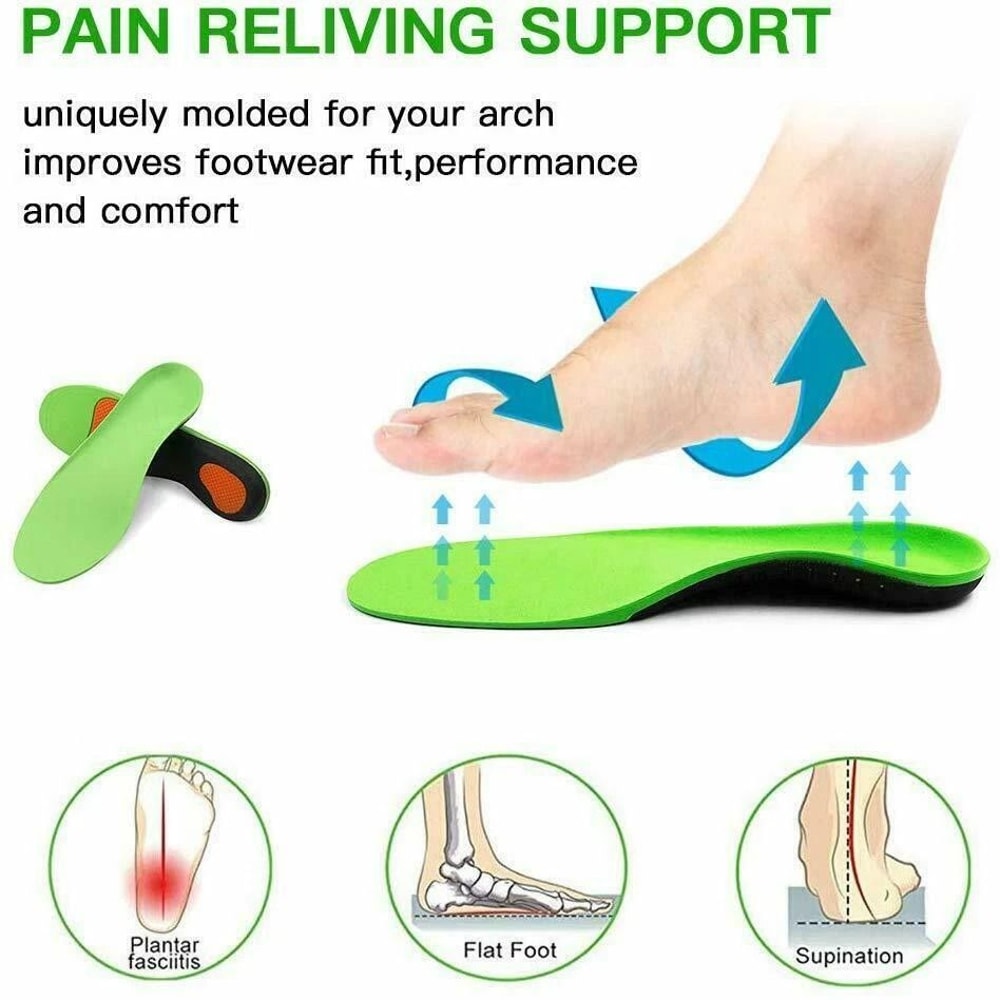 Orthotic Insoles For Flat Feet And High Arch Support Plantar Fasciitis Pain Relief 7