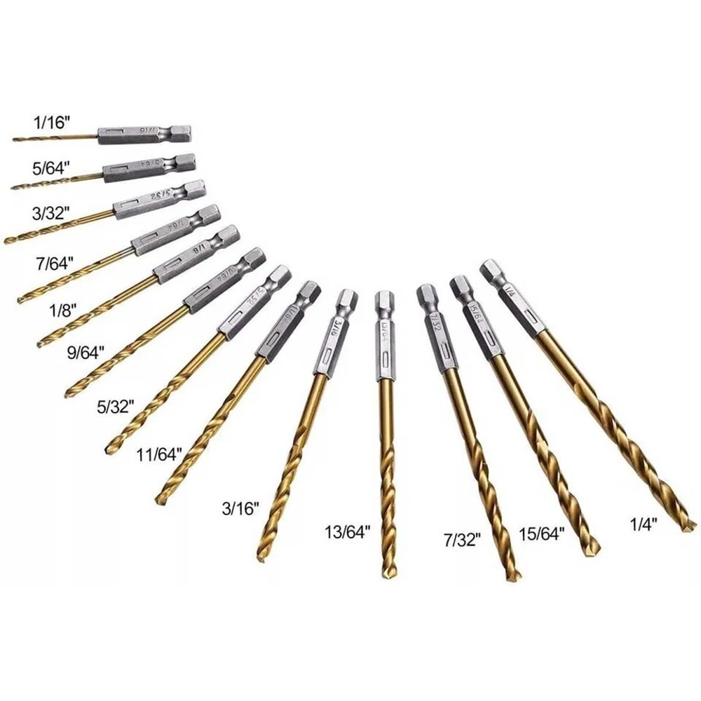 HSS Titanium Coated Twist Drill Bit Set With Quick Release Hex Shank For Metal Wood 2