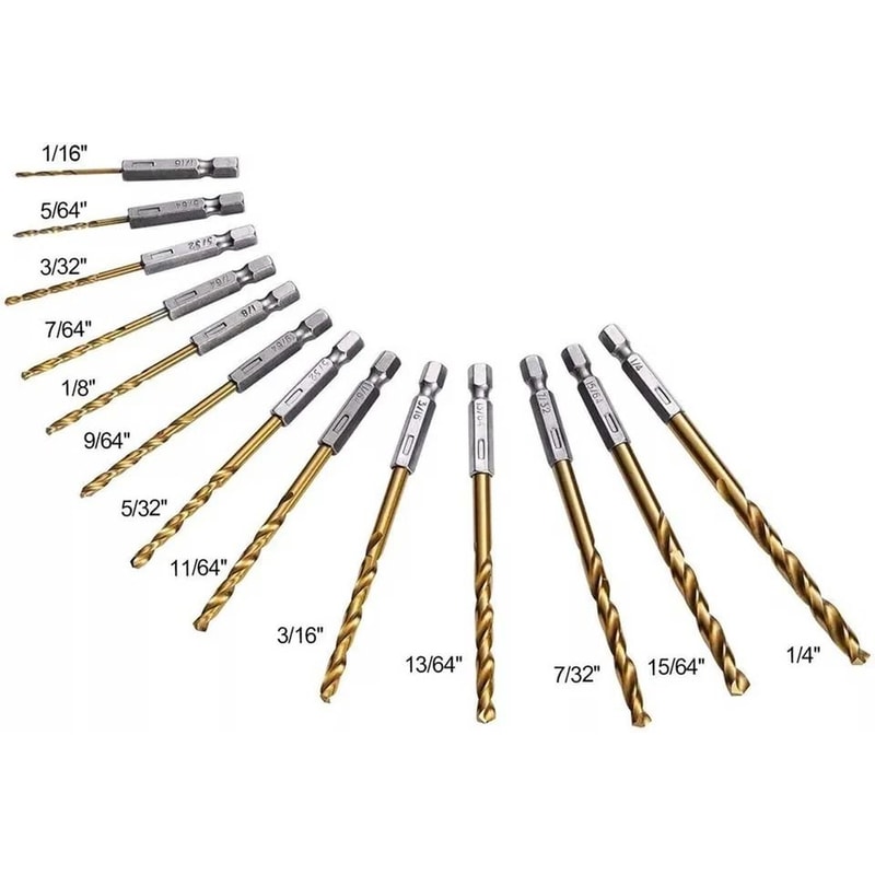 HSS Titanium Coated Twist Drill Bit Set With Quick Release Hex Shank For Metal Wood 2