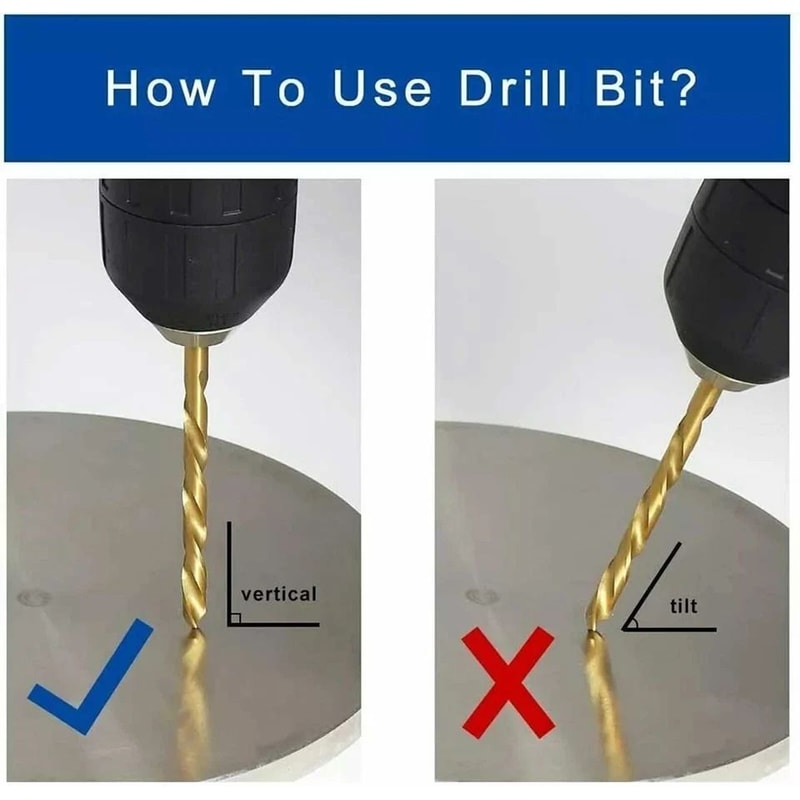 HSS Titanium Coated Twist Drill Bit Set With Quick Release Hex Shank For Metal Wood 9