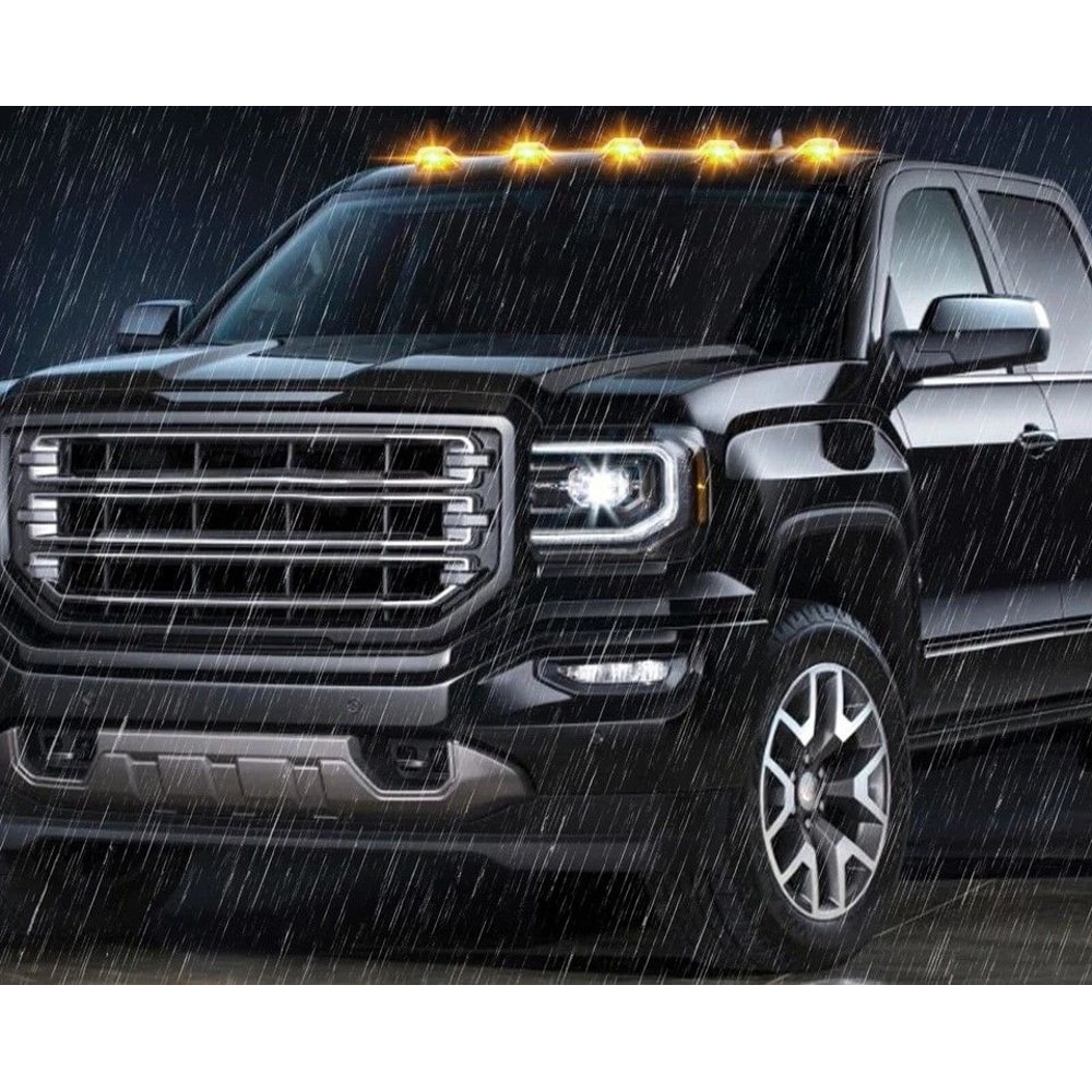 Amber LED Roof Top Cab Marker Lights Kit For Ford 0