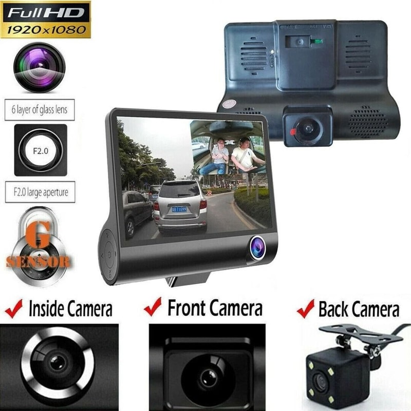 Dual Lens HD Car DVR Dash Cam With GSensor And Rearview Video Recorder 2