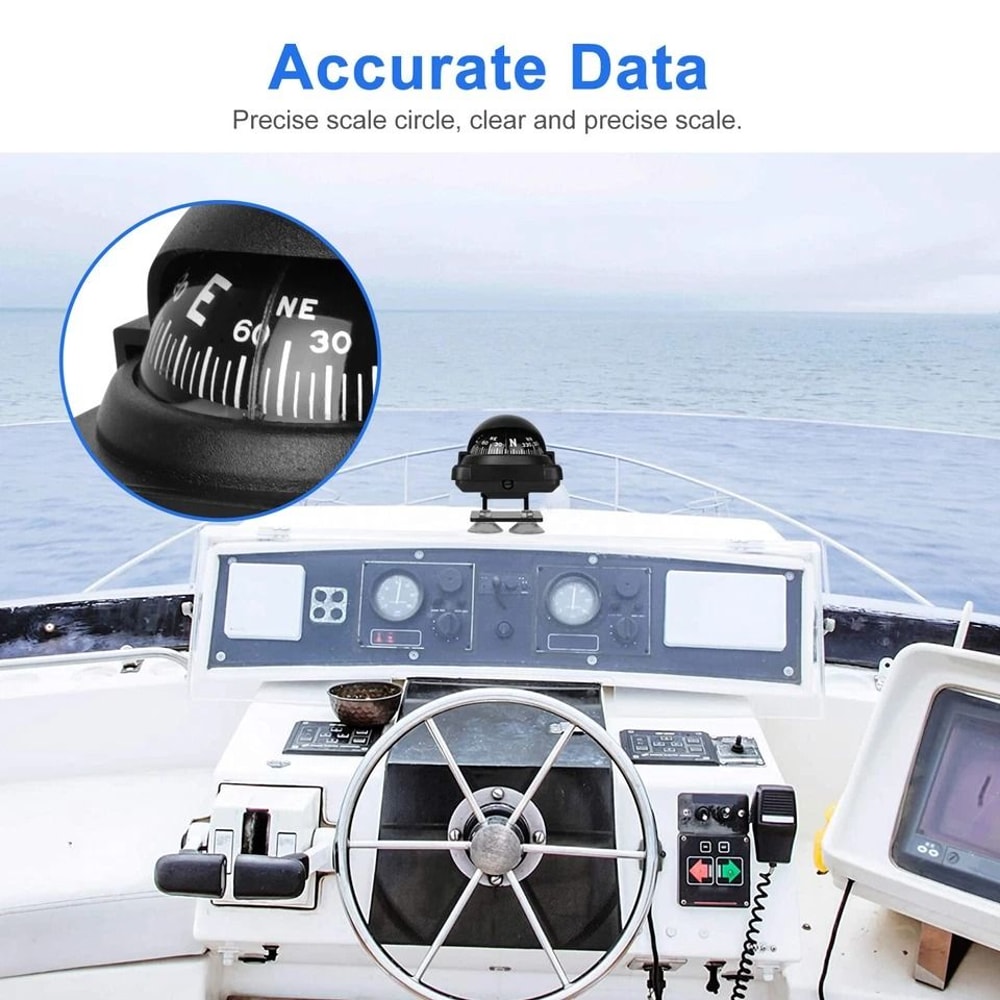 Adjustable Vehicle Dashboard Navigation Compass Ball For Marine Truck Boat 1