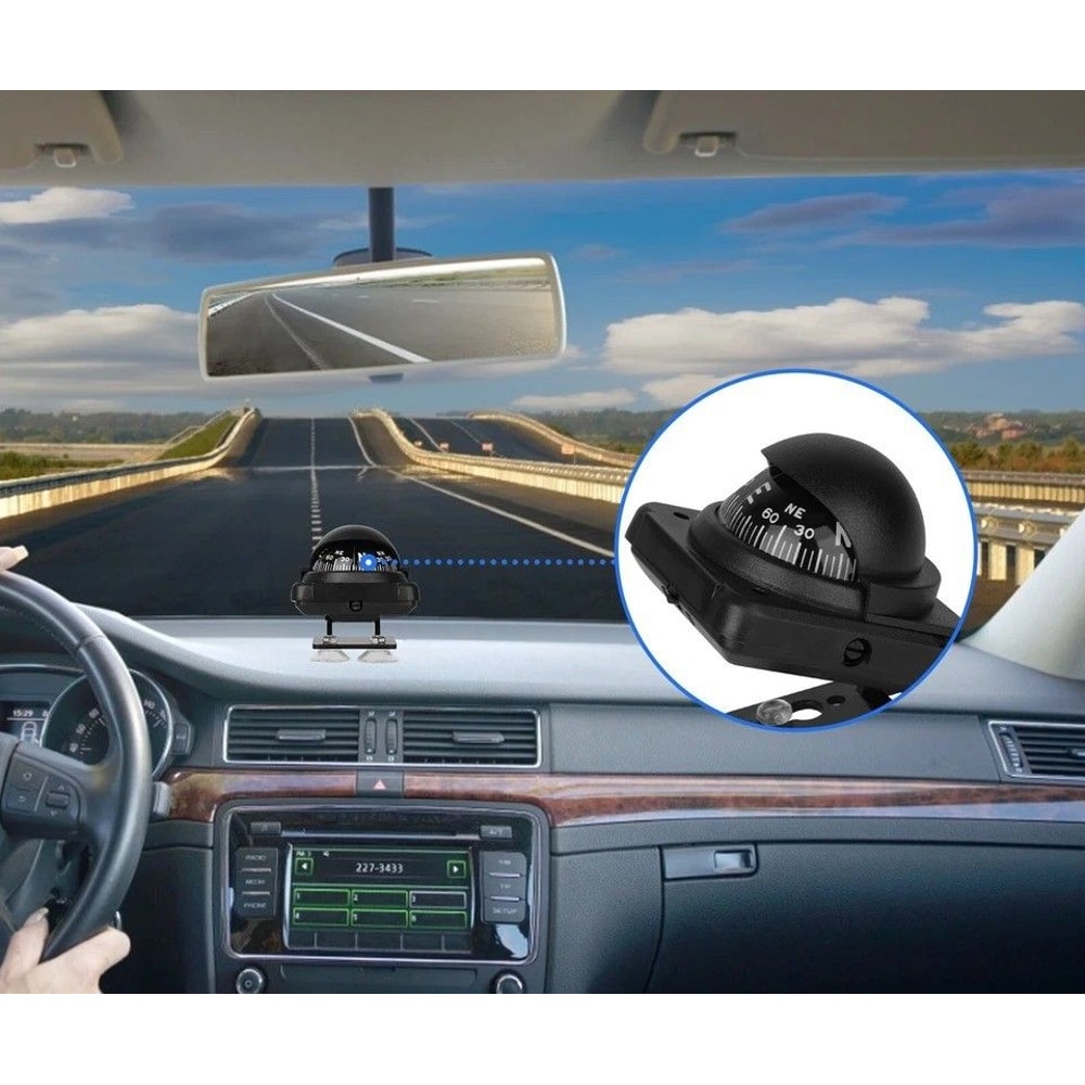 Adjustable Vehicle Dashboard Navigation Compass Ball For Marine Truck Boat 0