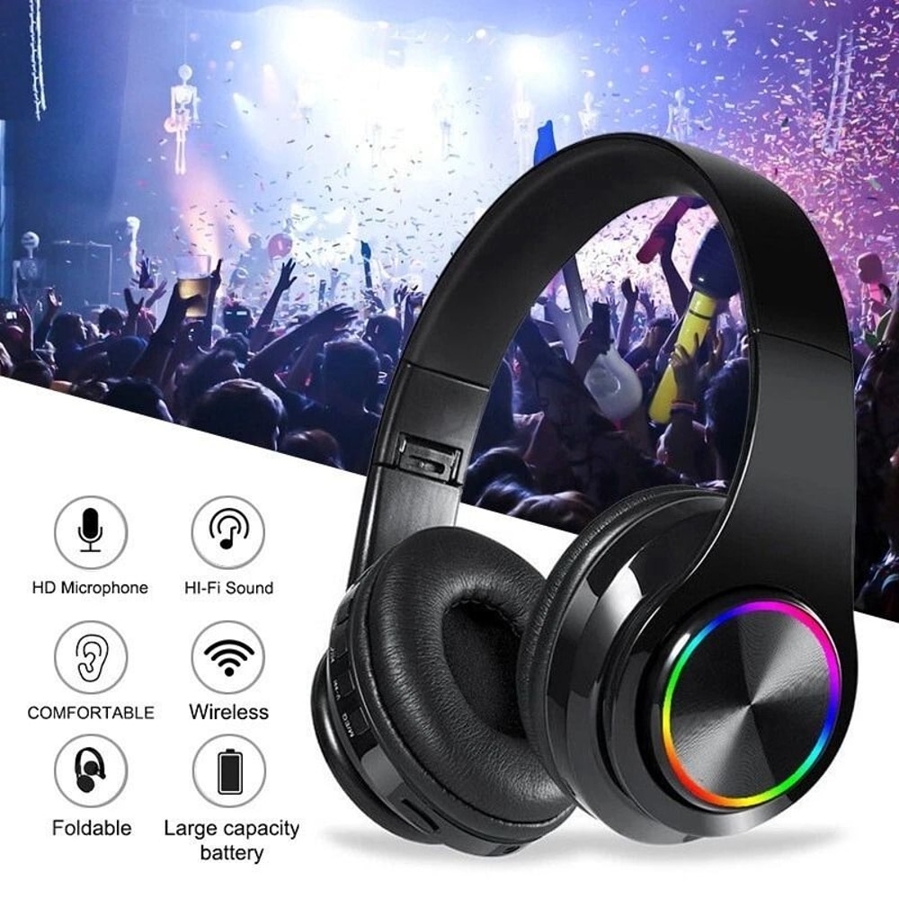 Super Bass Wireless Bluetooth Headphones Foldable Stereo Earphones With Mic For Clear Calls Immers 7
