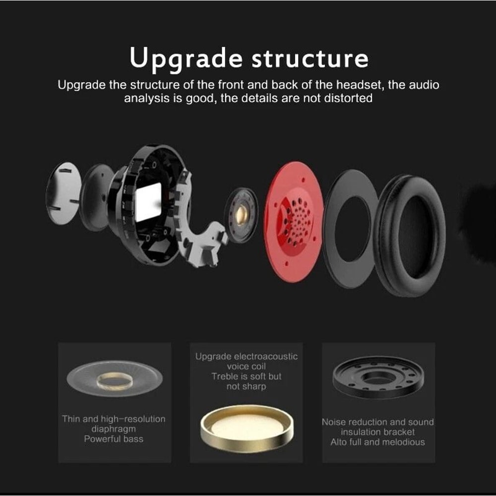 Super Bass Wireless Bluetooth Headphones Foldable Stereo Earphones With Mic For Clear Calls Immers 9