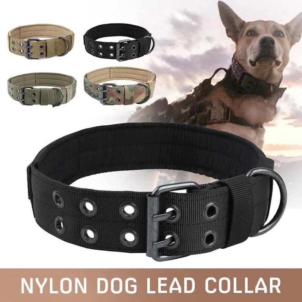 Heavy Duty Tactical Dog Collar For Large Breeds MilitaryGrade K9 Collar With Metal Buckle 14
