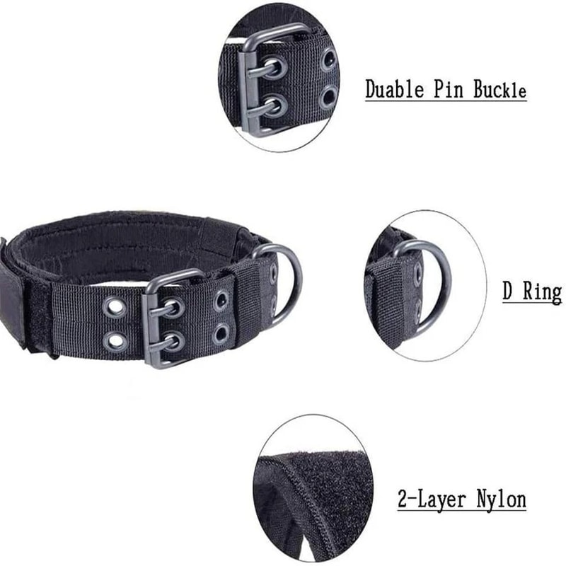 Heavy Duty Tactical Dog Collar For Large Breeds MilitaryGrade K9 Collar With Metal Buckle 8