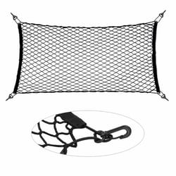 universal car rear cargo net organizer stretchable nylon mesh for trunk & suv
