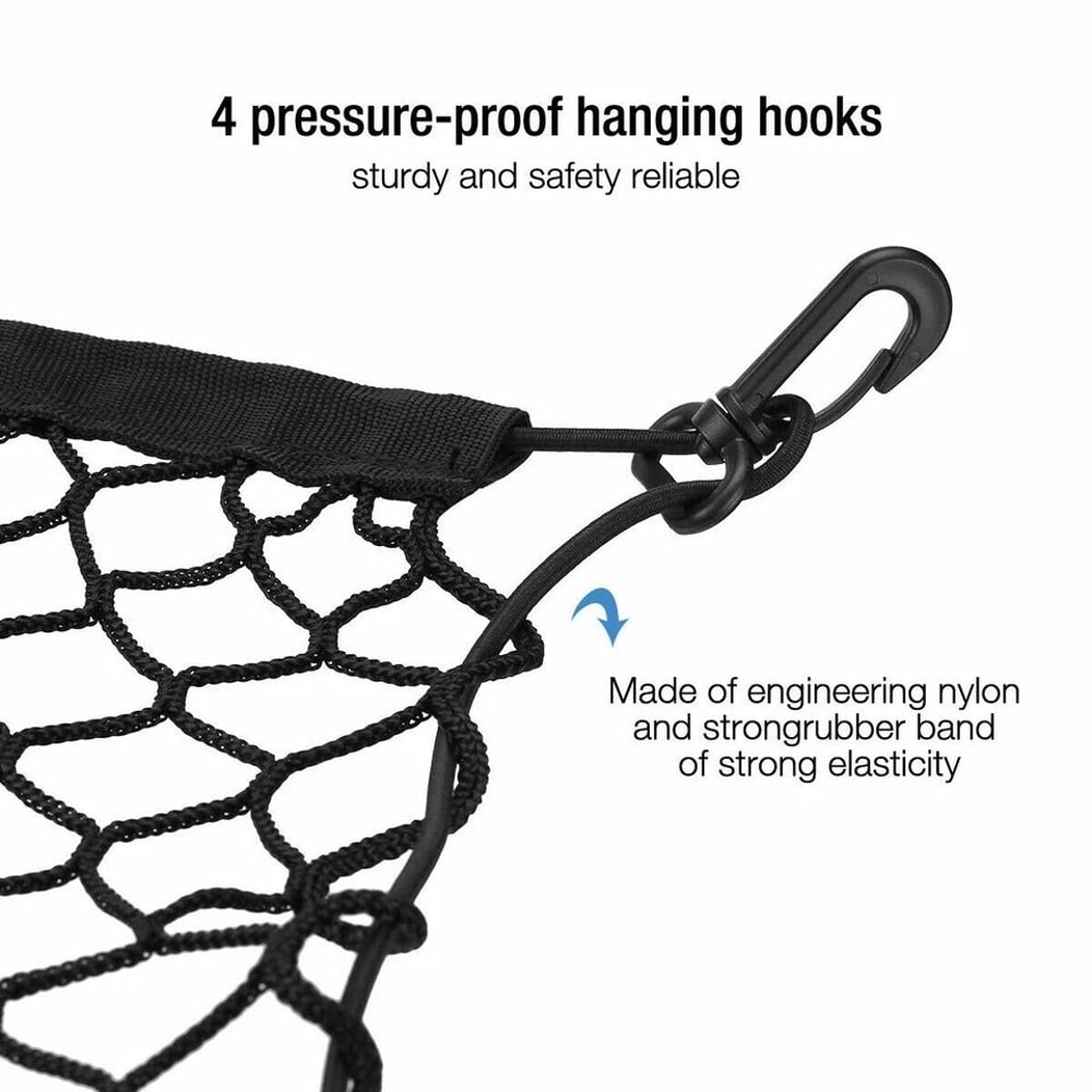 Universal Car Rear Cargo Net Organizer Stretchable Nylon Mesh For Trunk SUV 4