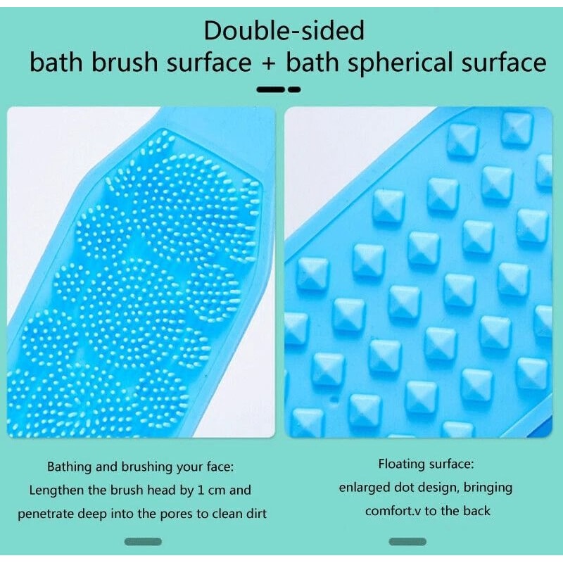 Silicone Bath Brush DualSided Exfoliating Scrubber For Body Wash Back 1
