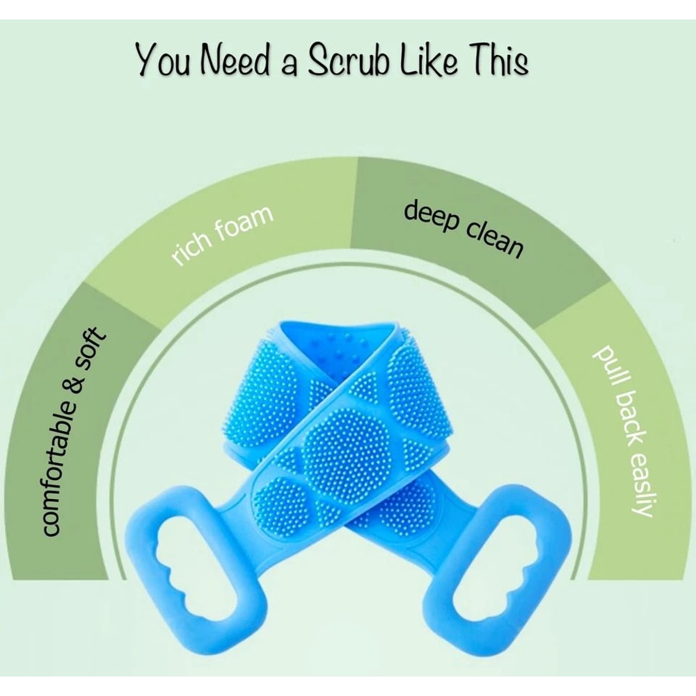 Silicone Bath Brush DualSided Exfoliating Scrubber For Body Wash Back 2