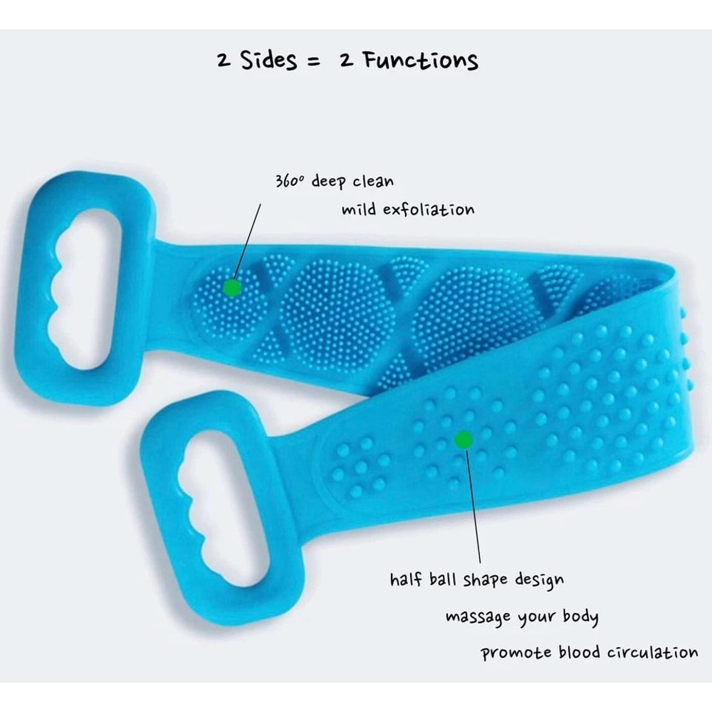 Silicone Bath Brush DualSided Exfoliating Scrubber For Body Wash Back 4