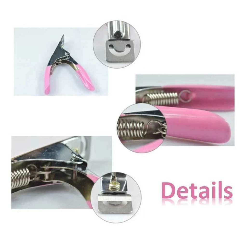 Acrylic Nail Tip Cutter With Spring Pink Handle Perfect For Manicure And False Nail Clipping 6