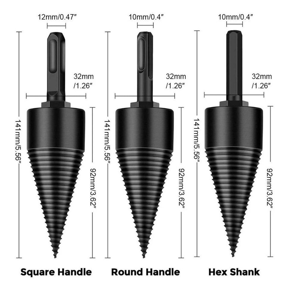 HighSpeed Twist Wood Splitter Drill Bit Firewood Screw Splitting Cone Driver For Easy Log Cutting 0