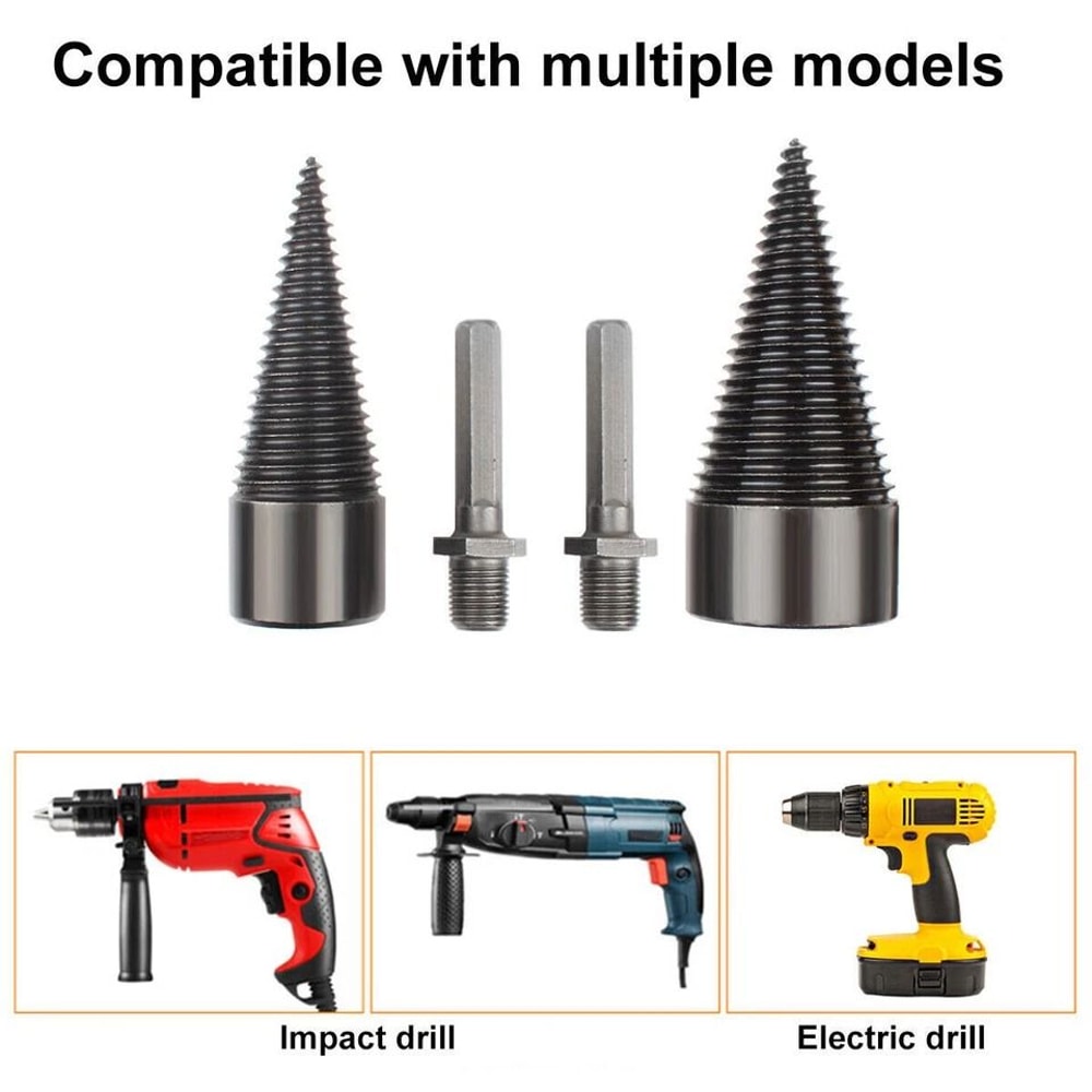 HighSpeed Twist Wood Splitter Drill Bit Firewood Screw Splitting Cone Driver For Easy Log Cutting 8