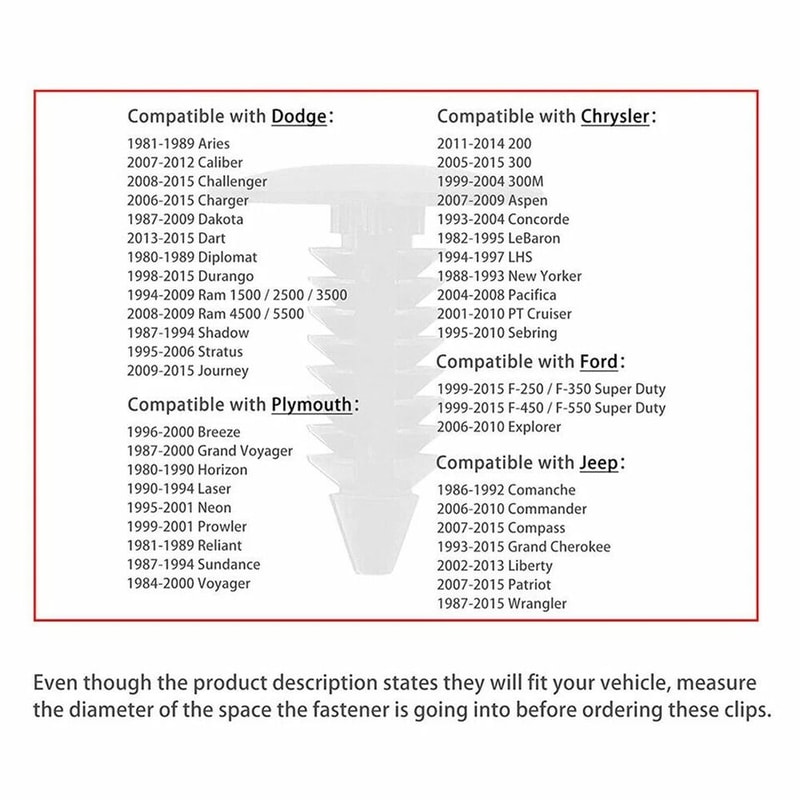 HighQuality Bumper Clips For Car Fender Auto Plastic Rivets 7