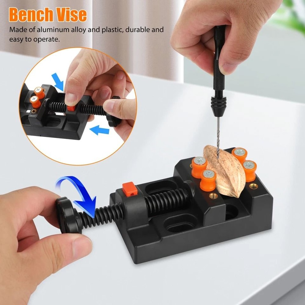 Mini Micro Hand Drill Bits Set With Manual Pin Vise And Keyless Chuck For Precise Rotary Work 4
