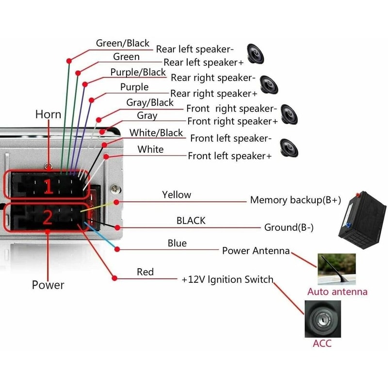 Bluetooth Car Stereo FM Radio Player Receiver With USBSD Aux Input 14