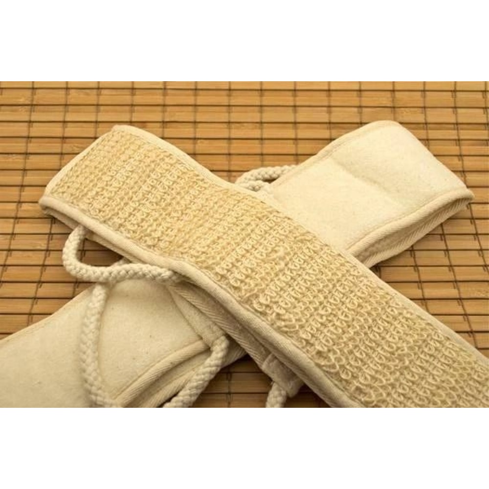 Soft Natural Sisal Fiber Back Strap Exfoliator Scrubber Spa Body Skin Brush For Smooth Glowing Skin 0