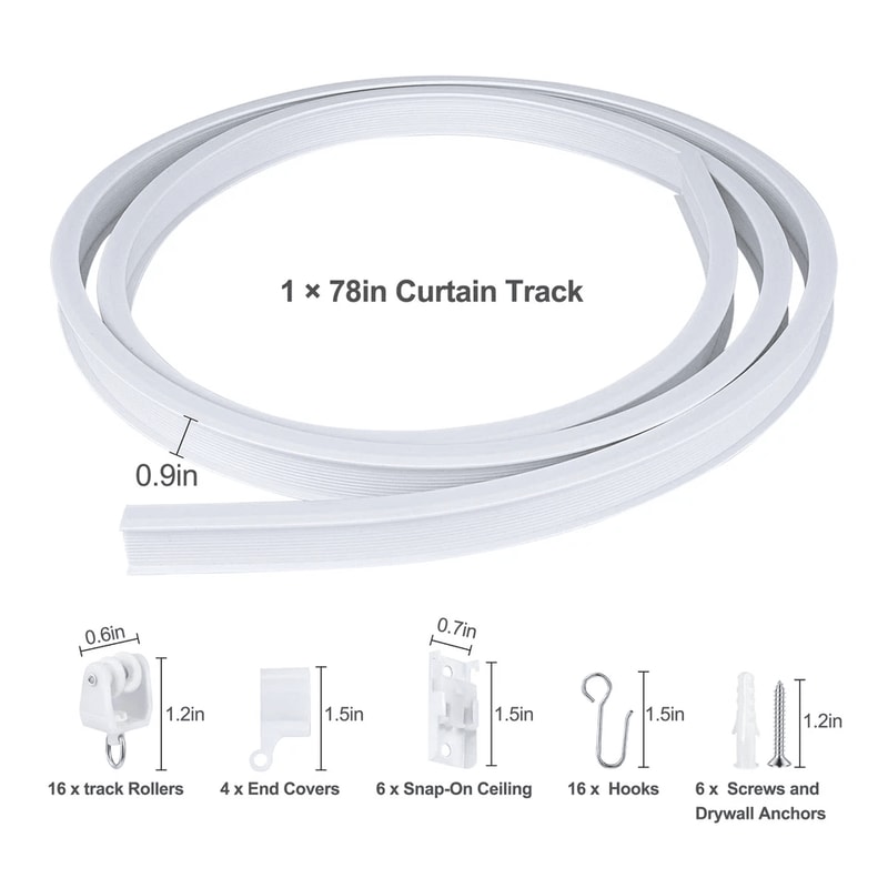 Flexible Ceiling Curtain Track System With Hooks And Brackets 6