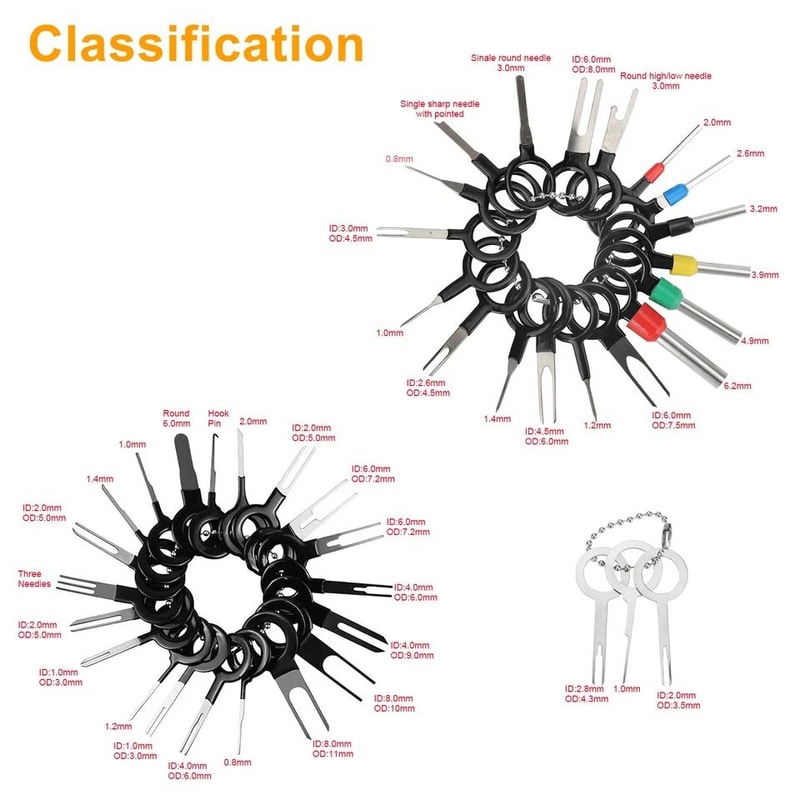 Pin Ejector Tool Kit For Car Terminal Removal Wire Connector Puller Pin Extractor For Automotive 5